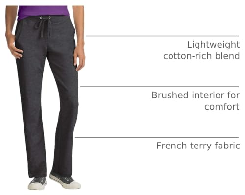 Image of Hanes Women's French Terry Pants, Pocket Lounge Pants for Women, Lighter-Than-Fleece Loungewear, 31 inch
