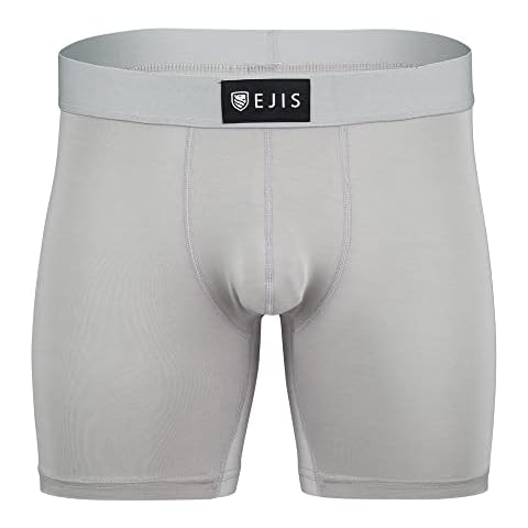Ejis Sweat Defense Boxer Brief | Comfort Pouch | Sweat Proof Micro Modal (Small, Grey) Cover