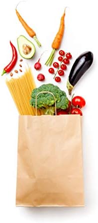 Brown Paper Bags AUERVO 30Pcs Gift Bags, Kraft Paper Sandwich Lunch Bags Food Grocery Bags for Shopping Packaging Birthday Party Wedding 22 x 18 x 8 cm