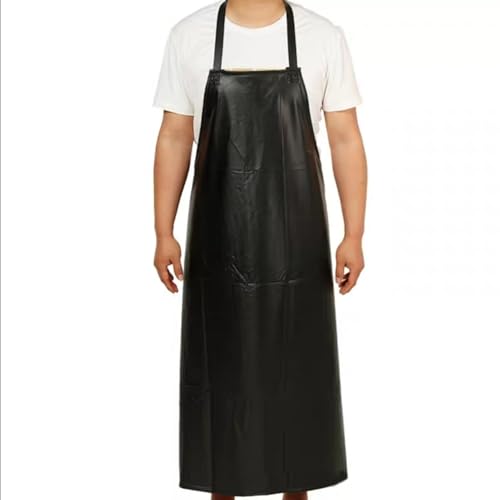 Tablier Imperméable 39x32'' Tablier De Travail Résistant Aux Produits Chimiques Tablier De Nettoyage Avec Bavoir Réglable Tablier De Chef Noir Tabliers De Grillades Pour Laboratoire De Vaisselle