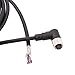 HangTon M12 A Code 8 Pin Female Right Angle Shielded Cable to Open Wire 24awg for Actuator Sensor Signal Industrial Controls Automation, Device Network DeviceNet, CANopen, IO Link, Profibus 3m