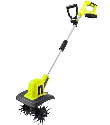 Cultivador eléctrico para jardín, ancho de trabajo de 25 cm, profundidad de labranza de 22 cm, motocultor inalámbrico de 270 rpm, motocultor manual para jardinería, cultivadores eléctricos a