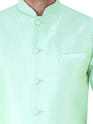 Image of Sadree Silk Men's Kurta Pajama Waistcoat or Nehru Jacket Set