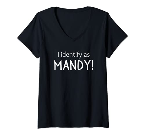 Womens WHITEYY18 WHITEY SHIRT I IDENTIFY AS MANDY COUGAR CRUSH V-Neck T-Shirt