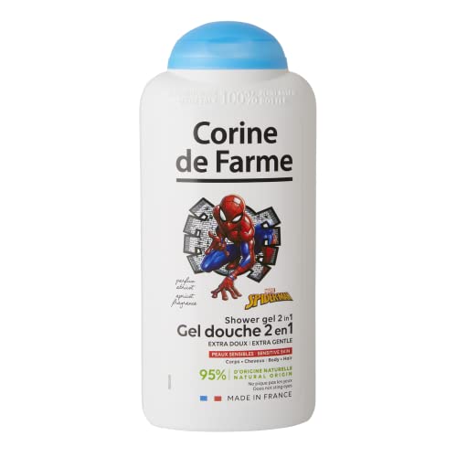 Corine de Farme Gel Douche Extra-Doux - Gel Lavant 2-en-1 Corps et Cheveux pour Enfants, Spiderman, 300 ml