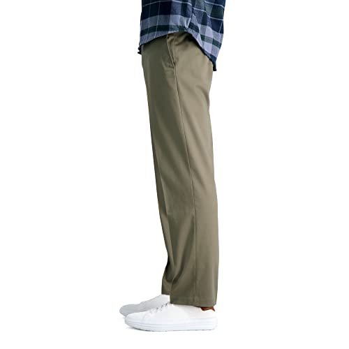 Image of Haggar Men's Iron Free Premium Khaki Straight Fit Flat Front Pants
