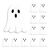 Pnluoce 12Pcs Halloween Non Woven Bags,White Ghost Pattern Tote Bag,With a Handle Gift Bag,Halloween Specific,Trick Or Treat Candy Bag,Apply To Holiday Party Horror Themed Birthday (White Ghost)