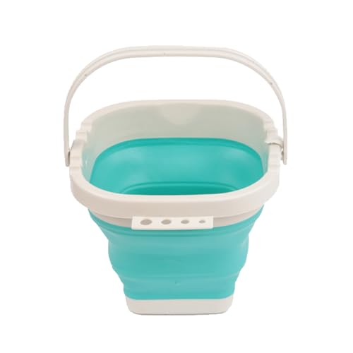 Cubo De Agua Cuadrado Plegable, Camping Cubo Plegable, Cubo Plegable De Silicona, para La Limpieza, para Pesca, Camping, Mochileros, Limpieza Y Automóviles (Cuadrado, Azul).