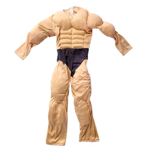 UGPLM Muscle Jumpsuit Costume for Adults Polyester Padded Bodybuilder Suit for Halloween Cosplay Party