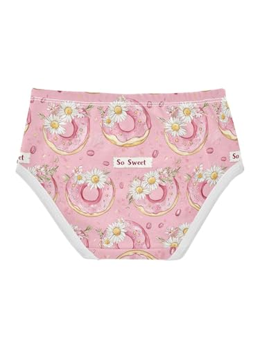 ZZKKO Flower Donuts Pink Girls Underwear Toddler Panties for Girls Comfort Brief Size 2-8T2