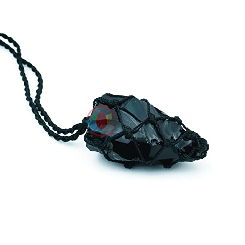Image of REMEDYWALA Charged Energized Raw Stone Thread Cage Wrapped Pendant | Raw Stone Thread Cage Wrapped Pendant for Women and Men