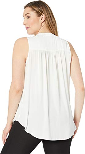 Vince Camuto Specialty Size Womens Plus Size Sleeveless V-Neck Rumple Blouse New Ivory 3X (Us 22W-24W) #TOP2