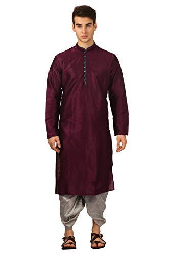 Image of Royal Kurta Men's Cotton Silk Dhoti Kurta (White)