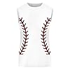 Generisch Casual Baseball O Neck Print Tank Top for Women with Graphic Workout Design Ideal for Summer Leisure Activities Sleeveless Vest Soft Breathable Cotton, White, S #2