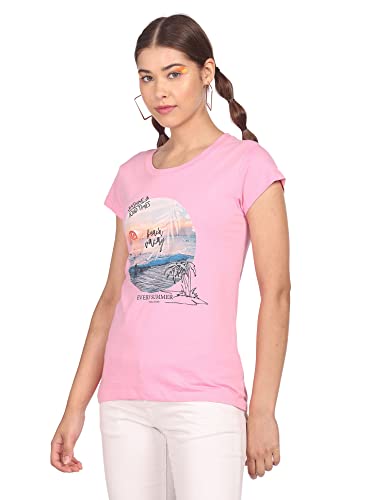 Image of SUGR BASICS Women's Printed Regular Fit T-Shirts