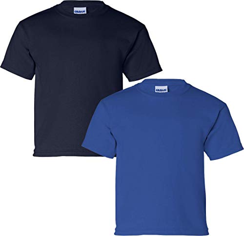 T-shirt en coton pour enfant anti-irritation Gildan lot de 2 bleu marine roi