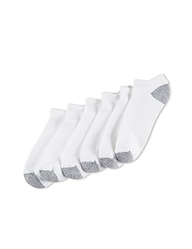 No nonsense Women's Soft Cushioned No Show Liner Socks, 6 Pair Pack, One Size, 4-10, White/Grey