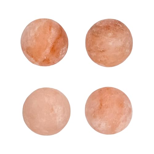 AROMASENSES - 4 Piedras de Masaje de Sal del Himalaya con Forma de Esfera - 100% Natural - Hechas a Mano