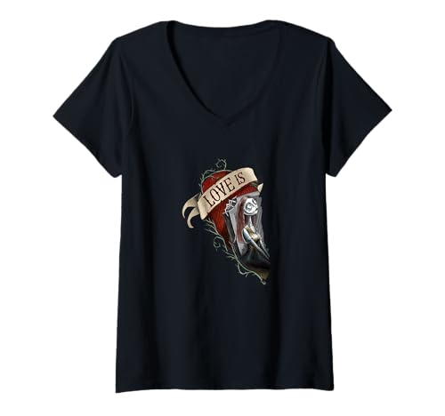 T-shirt V Disney Nightmare Before Christmas coton doux col V confortable