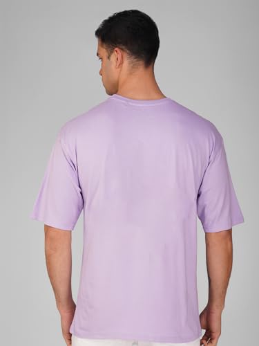 Image of crazymonk Oversized Baggy Fit Drop Shoulder Half Sleeves Round Neck Solid Pure Cotton T-Shirt for Men