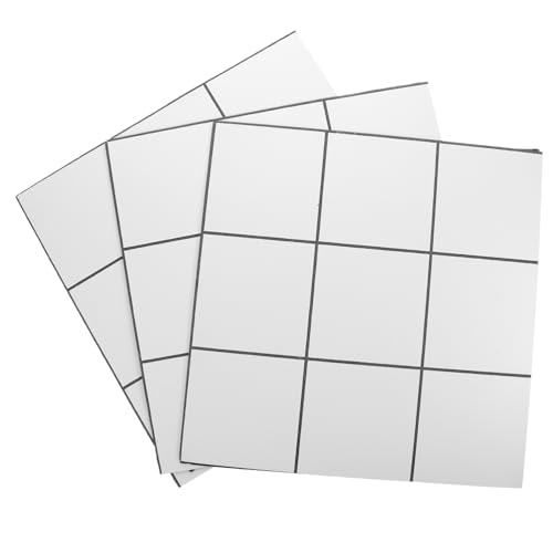 HOMSFOU 3sheets Self-Adhesive Tiles Peel and Stick Wall Panels Tile Stickers for Kitchen Bathroom Modern Decals