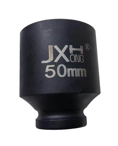 JXHONG 3/4-Inch Drive Metric 50mm Impact Socket, 6-Point, Heat Treated Cr-V Alloy Steel (50mm)