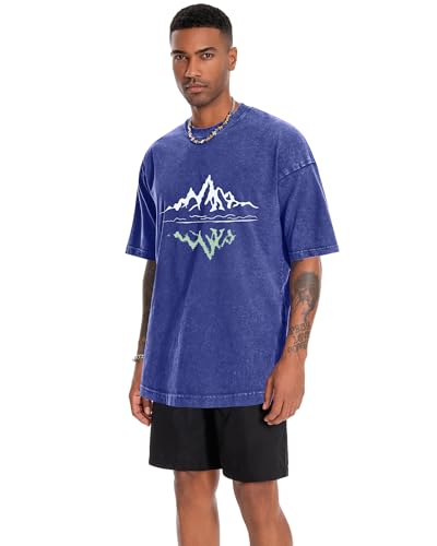 Image of Oversized Tshirts for Men Short Sleeve Vintage Washed Basic Loose Tees 2026