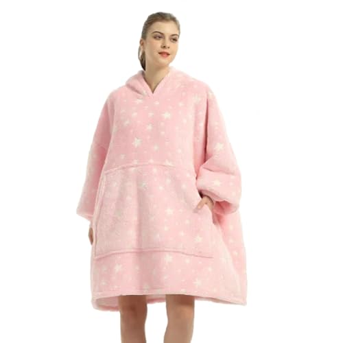 Wearable Blanket Hoodie-Oversized Sherpa Hoodie,Snuggie Sweatshirt for Adults with Pockets and with Gift box (Parent) (Solid Colors Pink, One Size Fits All) -  Interpack Group
