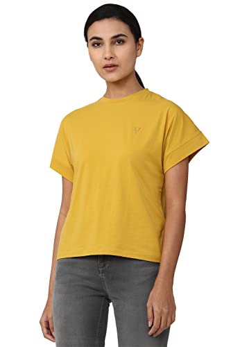 Image of Van Heusen Women's Cotton Regular Fit Half Sleeve Crew Neck Casual Regular Comfort Fit T-Shirt