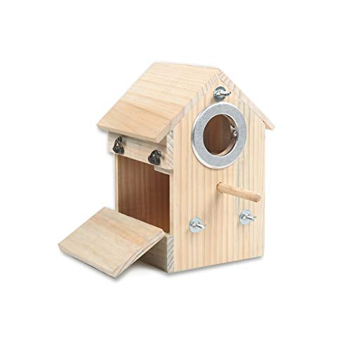 Nichoir en bois naturel pour oiseaux sauvages et perroquet domestique