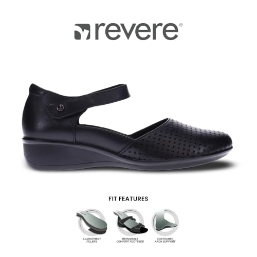 Image of Revere Osaka Mary Jane - Premium Leather - Orthotic-Friendly Removable Insoles - Adjustable Strap - Arch Support - Stylish Wedges for All-Day Comfort