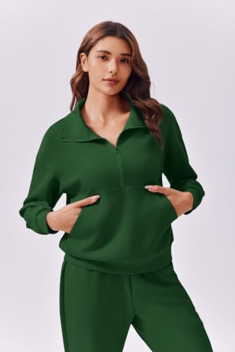 Image of PINSPARK 2 Piece Sets for Women 2026 Fall Travel Outfits Long Sleeve Tracksuit Joggers Sets Half Zip Sweatsuit Matching Set