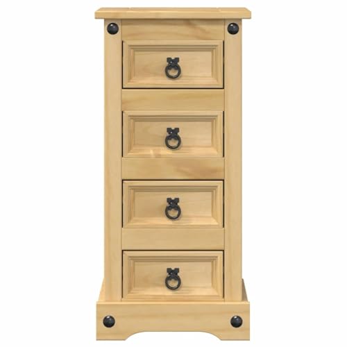 Chiffonnier Pratique en Bois de Pin Massif et Métal - 6