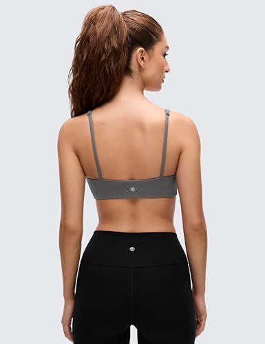 Image of CRZ YOGA Butterluxe Square Neck Sports Bras | Light Support, Removable Pads, Yoga, Extremely Soft, Low Coverage, Adjustable Spaghetti Straps, for Women