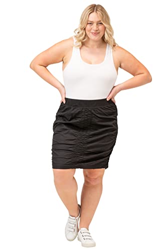 XCVI Women's W Solid Trace Skirt-Stretch Poplin