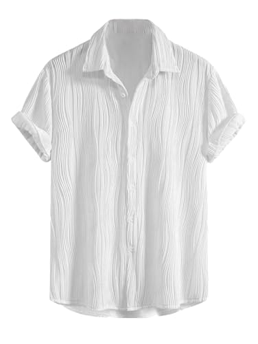 Image of GRECIILOOKS Men Casual Shirt | Stylish Shirt's | Short Sleeve Collared Neck Standard Length | Trendy Button Down Closure Type | Man's Formal Shirts | Solid Slim Regular Fit