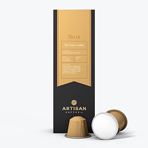 Artisan Coffee Co. The Smart Cookie Coffee Pods | Premium Specialty Coffee With Notes of Nibbed Cocoa, Honey & Biscuit | Light Roast, 6/10 Strength | 100% Arabica Beans | 10 Pack Cover