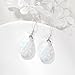 White Opal Dangle Earrings for Women 925 Sterling Silver Dangle Earrings Teardrop Opal Earrings for Women October Birthstone Opal Jewelry Mothers Day Gifts for Mom Valentines Christmas