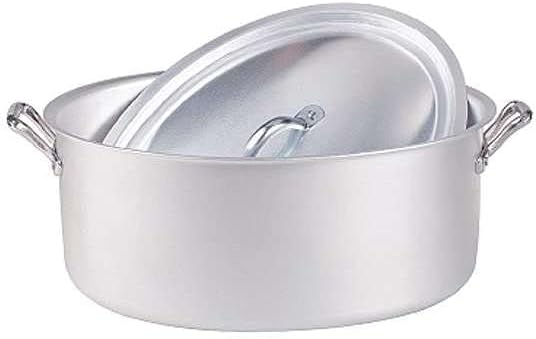 Pentole Agnelli Family Cooking Aluminium Oval Saucepot with 2 Handles, Diameter 34 cm, Silver