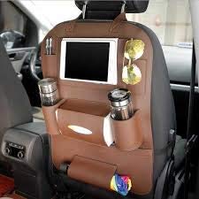 VENJA Car Backseat Organizer with PU Leather Finish, Multifunction Storage Bag Featuring Tissue Box Slot, Tablet Holder, Bottle Compartments and Umbrella Pocket for Organized Travel-image-45