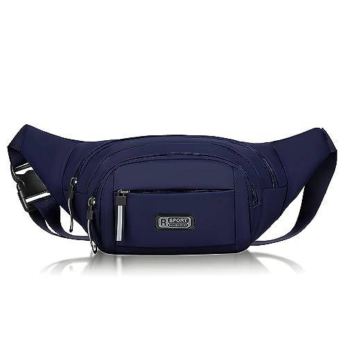 Image of Kraptick Premium Unisex Waist Bag for Men and Women - Stylish Waist Pack, Fanny Pack, Running Waist Pack (Blue)
