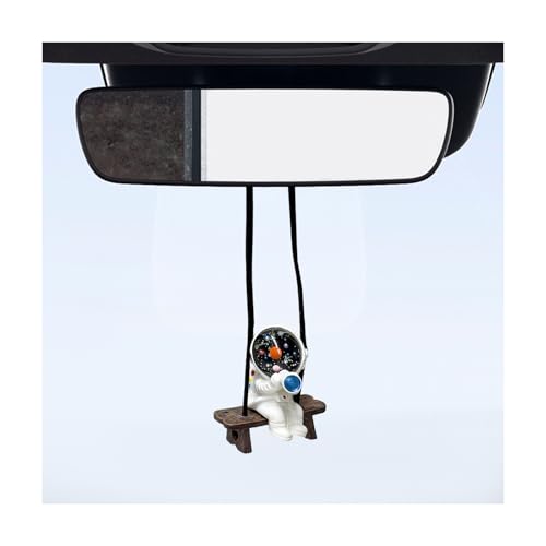 FSTURIOS Swing Astronaut Shaped Car Pendant, Cartoon Cute Rear View Mirror Hanging Ornament, Mini Resin Swinging Astronaut Charm Rearview Mirror Decoration, Car Accessories (Spyglass)