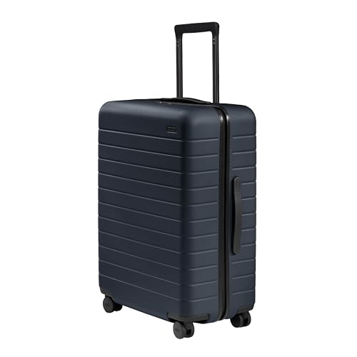 Away Medium Checked Luggage - 26-Inch Lightweight Hardside Suitcase with Custom WhisperGlide 360° Wheels, Interior Compression System, TSA-Accepted Lock - Navy Blue