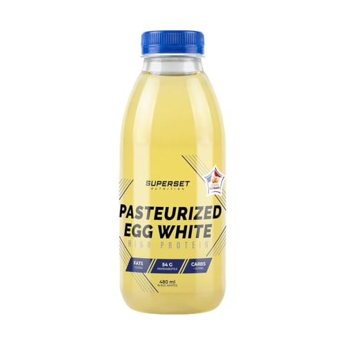 Superset Nutrition - Claras De Huevo Pasteurizadas (480 Ml) - Clara de huevo líquida - 54 g de proteína 100% de clara de huevo por frasco