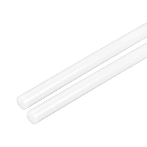uxcell 2pcs Plastic Round Rods 1/4 Inch Dia 20 Inch Length White (POM) Polyoxymethylene Rods Engineering Plastic Round Bar(6mm)