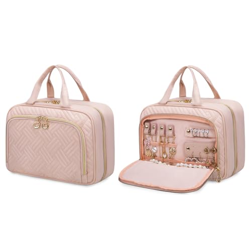 Beauty Case da Viaggio Donna con Scomparto per Gioielli Impermeabile Trousse Trucchi Necessaire Alta Capacità porta da Makeup Bag da Appendere