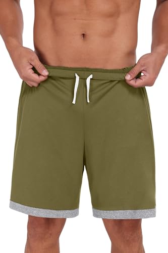 Image of Mens Pajamas Set Lightweight Summer Pjs Sleepwear Soft Comfy Short Sleeve Loungewear With Pocket (S-4X)