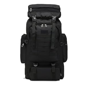70L Hiking Backpack for Men, Waterproof Lightweight Camping Backpack, Military Rucksack with Molle, 3-Day Assault Pack for Travel, Climbing, Outdoor Sports(Black)