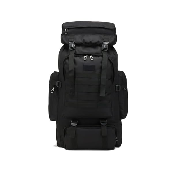 70L Hiking Backpack for Men, Waterproof Lightweight Camping Backpack, Military Rucksack with Molle, 3-Day Assault Pack for Travel, Climbing, Outdoor Sports(Black)