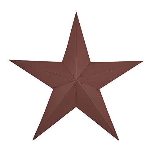 UKN Barn Star Burgundy 36 Red Farmhouse Metal Metallic Finish